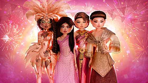 Dress to Impress avatars in styled themed outfits